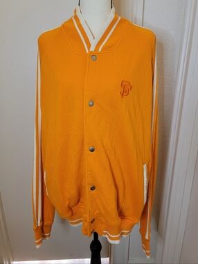Orange Button-Up San Francisco Giants Varsity Jacket with White Trim